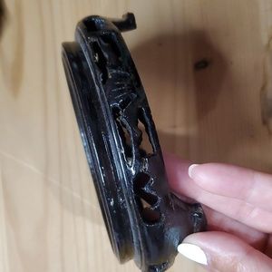 Wood carved display tray